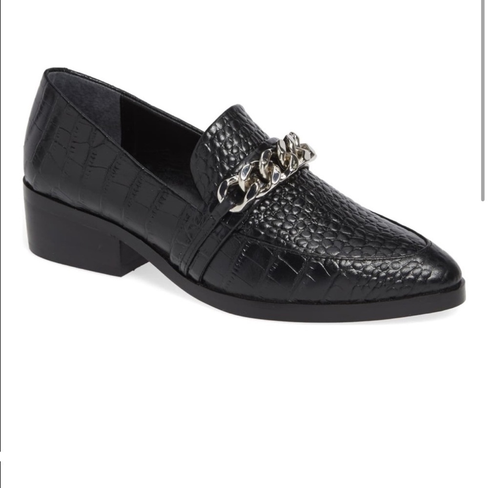 Tony Bianco Molly croc embossed chain loafers - Picture 3 of 13